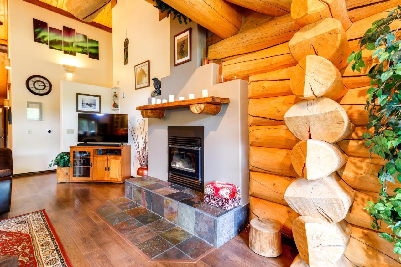 Riverside Log Cabin On-Site Aurora Viewing! North Pole المظهر الخارجي الصورة