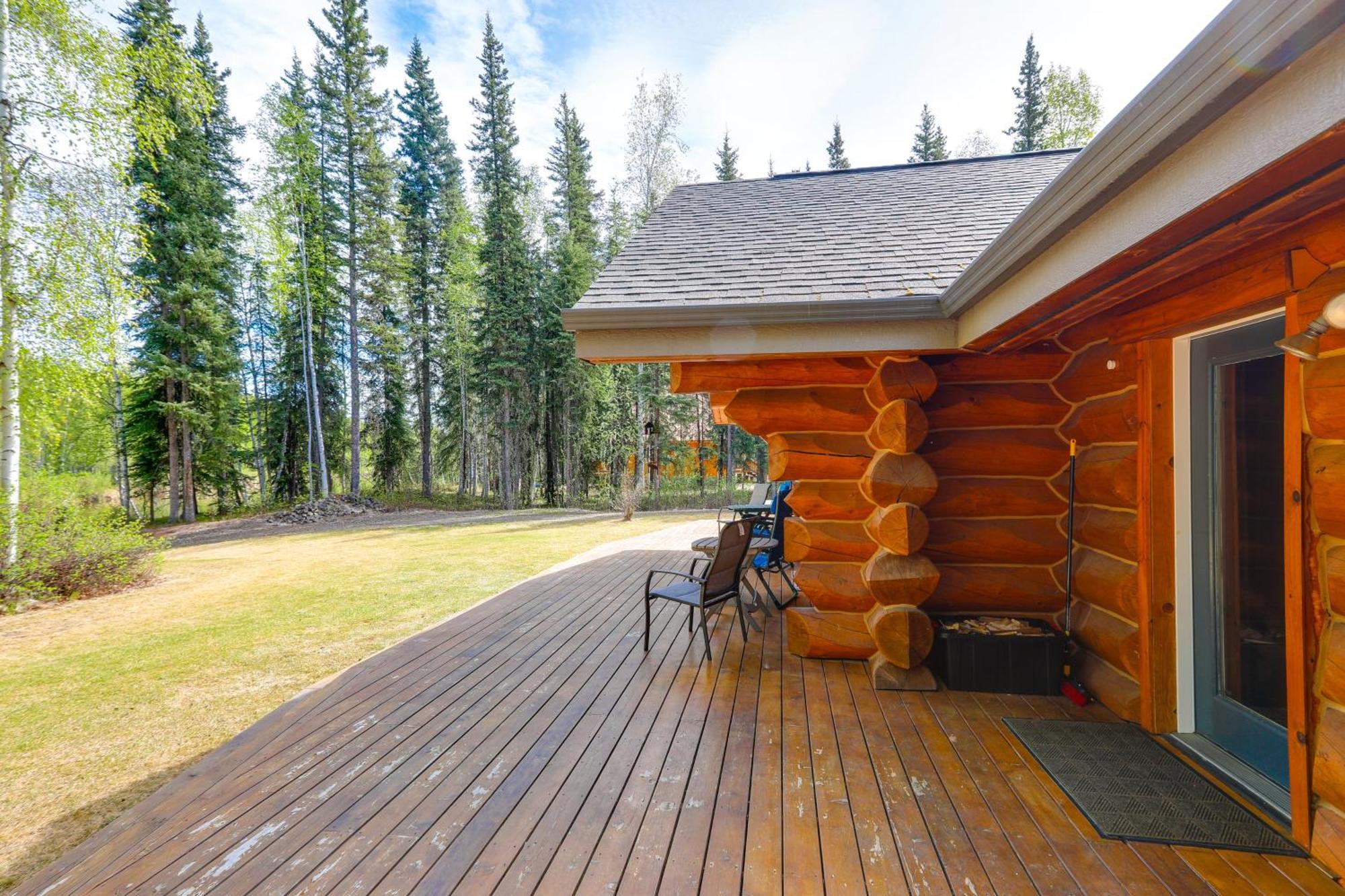 Riverside Log Cabin On-Site Aurora Viewing! North Pole المظهر الخارجي الصورة